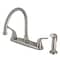 Kingston Brass KB798YLSP Yosemite 8" Centerset Kitchen Faucet W/Sprayer, Nickel KB798YLSP - alternate 1